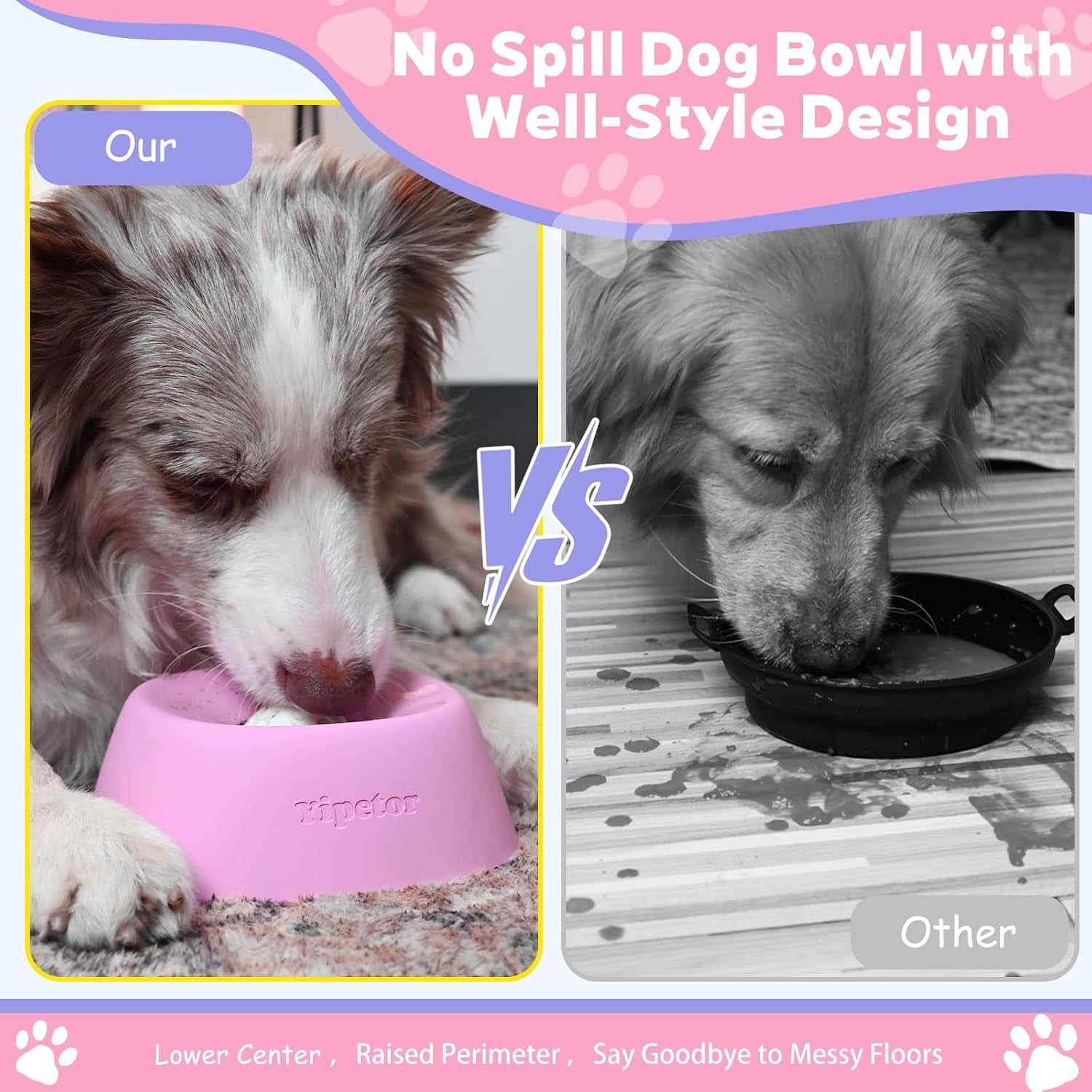 Slow Feeder Dog Bowls for Liquid Treat, 【Enrichment Ball-Roll】 Bone Broth Dog Lick Bowl, 3/4 Cup Yogurt Pup Lick Toy for Large Medium Small Breeds Dietary Supplement/Post-Op Nutrition (Pink)